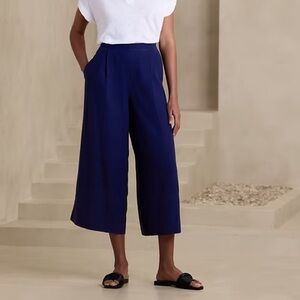 Banana Republic linen-blend cropped wide leg pants
